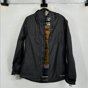 Volcom Black Hooded Puffer Jacket